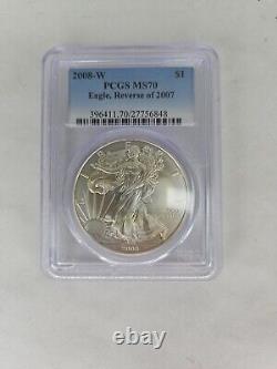 2008-W Reverse of 2007 Silver Eagle PCGS MS70