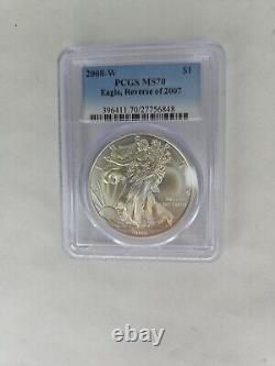 2008-W Reverse of 2007 Silver Eagle PCGS MS70