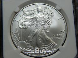 2008-W S$1 ASE Reverse of 2007 American Silver Eagle MS-70 NGC, withCOA and Box