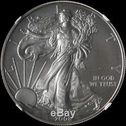 2008-W Silver American Eagle $1 Burnished Reverse of 2007 NGC MS69 Castle Label