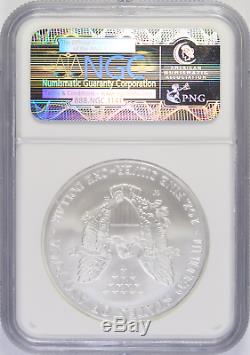 2008-W Silver American Eagle NGC MS-70 Reverse of 2007