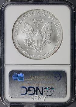 2008-W Silver American Eagle Reverse of 2007 $1 NGC MS70