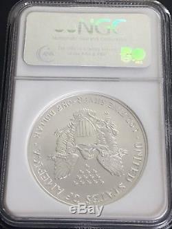 2008 W Silver American Eagle with 07 Reverse Early Release NGC MS-70