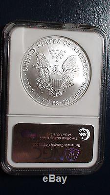 2008 W Silver Eagle Reverse of 07 NGC MS70 Early Releases ASE American $1 2007