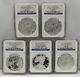 2011 $1 American Silver Eagle 25th Anniversary 5 Piece Set NGC MS70, PF70