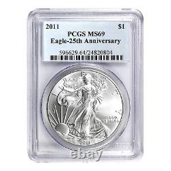 2011 $1 American Silver Eagle MS69 PCGS 25th Anniversary
