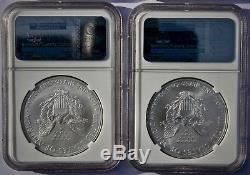 2011-2014 Set of 4 American Silver Eagles NGC MS70ER Early Releases Set of 4