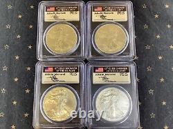 2011-2014 W American Silver Eagle PCGS MS70 John Mercanti Signed (LOT OF 4!)