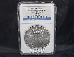2011 25th Anniversary American Eagle Silver Coin Set Ngc Ms/pf69 With Ogp! #2