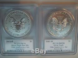 2011 25th Anniversary 5Coin Silver American Eagle Set PCGS PR70 MS 70
