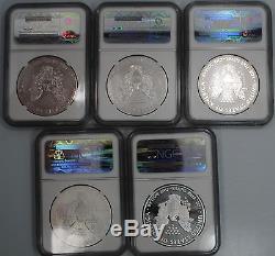 2011 25th Anniversary American Silver Eagle NGC MS PF 69 Complete 5 Coin Set