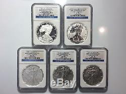 2011 25th Anniversary American Silver Eagle Set NGC Early Release ALL PF & MS 70