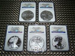 2011 AMERICAN SILVER EAGLE 25th ANNIVERSARY SET MS/PF 70 NGC EARLY RELEASE