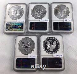 2011 ASE $1 American Silver Eagle 25th Anniv. Set- NGC Early Releases MS/PF70