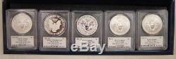 2011 American Eagle 25TH Anniversary Set, All PCGS MS69 Mercanti OGP 5 Coins