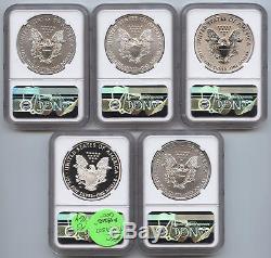 2011 American Eagle 5-Coin Set NGC PF69 & MS69 Certified 25th Anniversary AS464