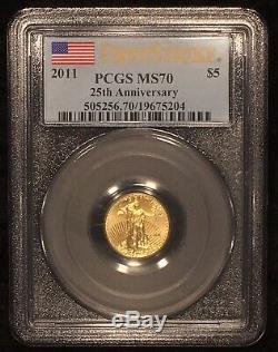 2011 American Gold Eagle 1/10 Th OZT PCGS MS-70 First Strike 25 th Anniversary