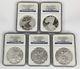 2011 American Silver Eagle 25TH ANNIVERSARY 5 COIN SET! NGC PF & MS 69