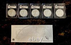 2011 American Silver Eagle 25th Anniversary 5-Coin PCGS MS69 PR69 MERCANTI Set