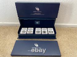 2011 American Silver Eagle 25th Anniversary 5 Coin Set NGC Graded PR MS 70 withBox