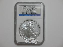 2011 American Silver Eagle 25th Anniversary Set NGC MS70 & PF70 Early Releases