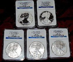 2011 American Silver Eagle 25th Anniversary Set NGC MS70/PF70 Early Releases OGP