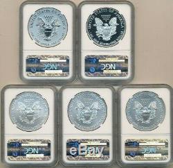 2011 American Silver Eagle 25th Anniversary Set-all Ngc Pf70 & Ms70-ships Free