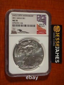 2011 American Silver Eagle Ngc Ms70 John Mercanti Signed Beautiful Coin Low Pop