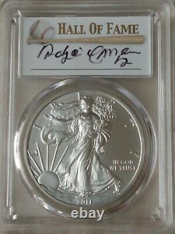 2011 American Silver Eagle Roberto Alomar $1 Hall Of Fame Pcgs Ms70 Pop 10