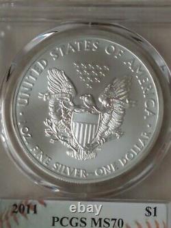 2011 American Silver Eagle Roberto Alomar $1 Hall Of Fame Pcgs Ms70 Pop 10