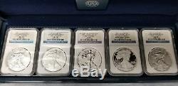 2011 NGC PF70 MS70 ER American Eagle 25th Anniversary Silver Coin Set w OGP/COA