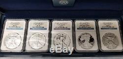 2011 NGC PF70 MS70 ER American Eagle 25th Anniversary Silver Coin Set with OGP