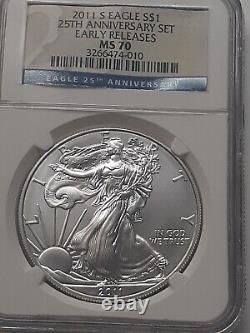 2011-S American Silver Eagle 25th Anniversary NGC MS70 Early Releases