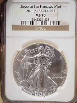 2011 S American Silver Eagle NGC MS70 # 7238