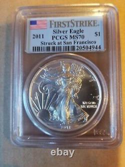 2011 S American Silver Eagle PCGS MS70 First Strike