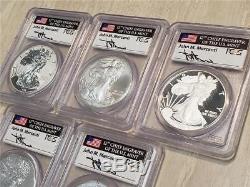 2011 Silver American Eagle 25th Anniv. 5 Coin Set PCGS MS69/PR69 Mercanti Label