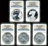 2011 Silver American Eagle 25th Anniversary 5 Coin Set MS70/PF70 NGC 3266071-030