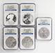 2011 Silver American Eagle 25th Anniversary 5 Coin Set NGC MS69, Proof PF69 $1