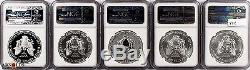 2011 Silver American Eagle 25th Anniversary 5 Coin Set, PF70 & MS70 NGC ER
