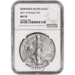 2011-W American Silver Eagle Burnished NGC MS70 Large Label
