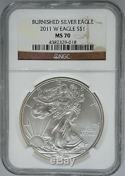 2011-W NGC MS70 Burnished Silver Eagle SP70 $1 West Point American Eagle