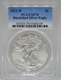 2011-W PCGS SP70 Burnished Silver Eagle MS70 $1 West Point American Eagle