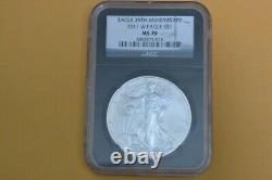2011 W (burnished) American Silver Eagle Ngc Ms70