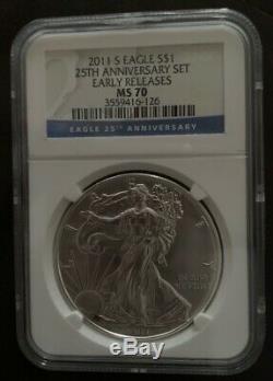 2011-s $1 Silver American Eagle 25th Anniv. Early Releases Ngc Ms70
