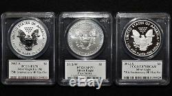 2012 Silver American Eagle PCGS MS70/PR70 3-Coin Set Mercanti