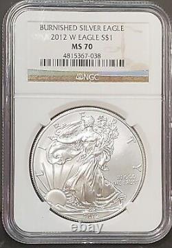 2012 W Burnished American Silver Eagle NGC MS70