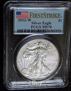 2012 W Silver American Eagle Burnished F S Pcgs Ms 70 Spotless Pop 2,639