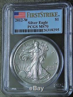 2012 W SILVER AMERICAN EAGLE FS PCGS MS70 A RARE FIND VERY LOW MINTAGE