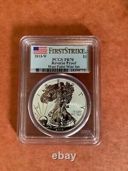 2013 American Eagle West Point Silver 2-Coin Set US Flag First Strike PF70 MS70