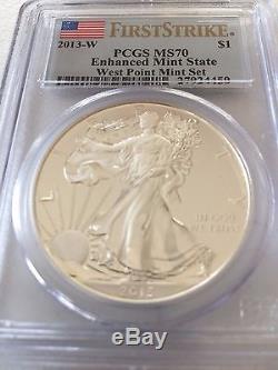 2013-W American Eagle Silver 2-Coin Set First Strike PCGS PR70 & MS70